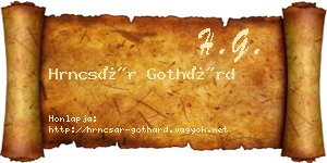 Hrncsár Gothárd névjegykártya